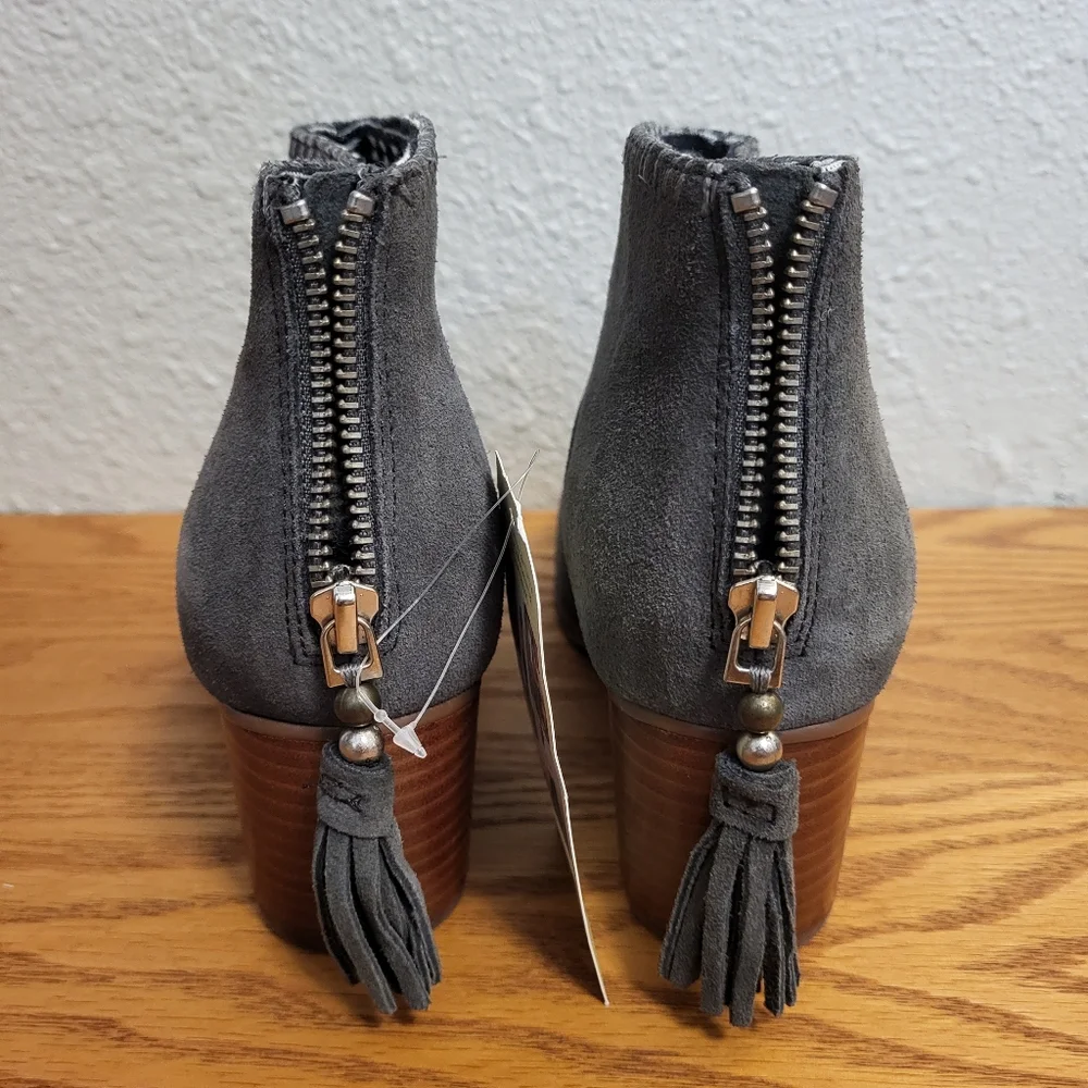 NWT Toms Gray Heeled Booties Size 8